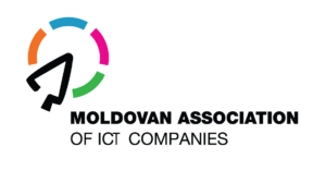 Moldovan Association of ICT Companies logo with colorful circular arrow icon