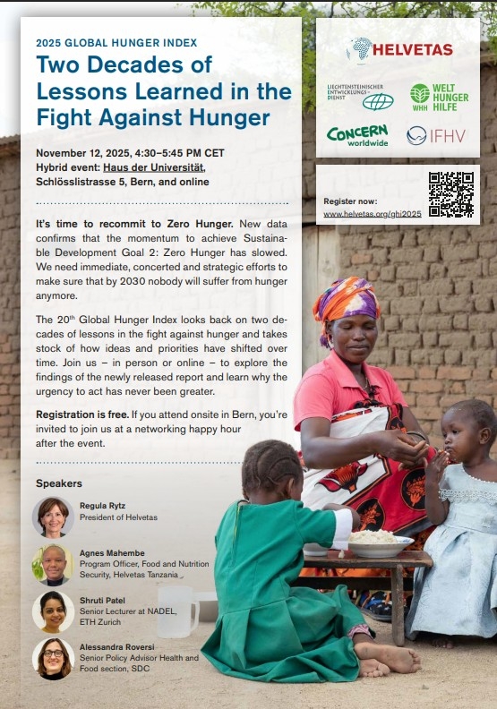 Invitation: Presentation of the Global Hunger Index 2025 in Bern & online