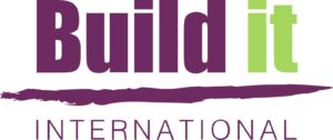 Build it International logo with purple and green text on a white background