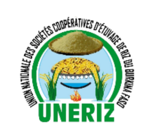 UNERIZ cooperative logo with grain bowl, rice stalks, and circular text