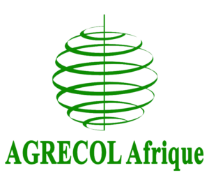 Green AGRECOL Afrique logo with stylized globe and text on black background