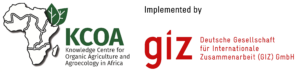 KCOA and GIZ logos beside an Africa map, representing international agricultural cooperation.