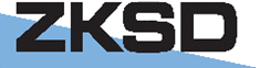 ZKSD logo in bold black letters with a blue underline on a white background
